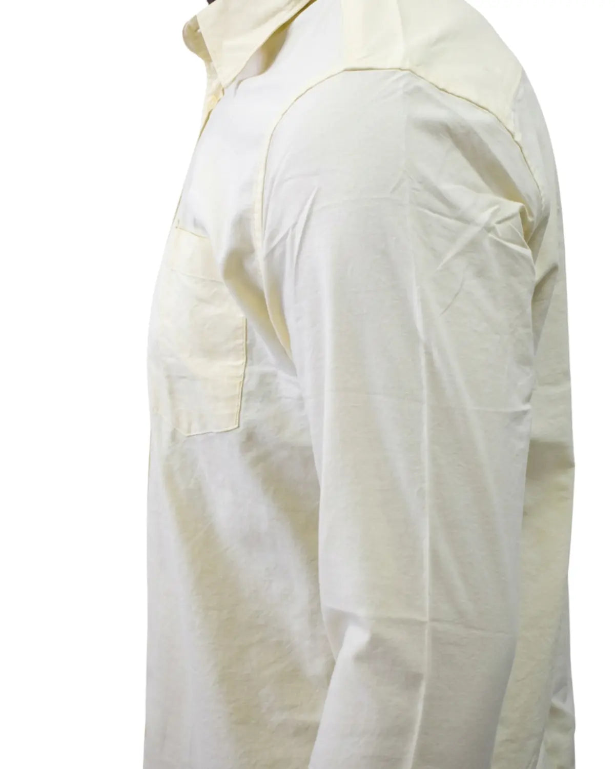 Men's Light Yellow Solid Cotton Blend Full Sleeve Shirt