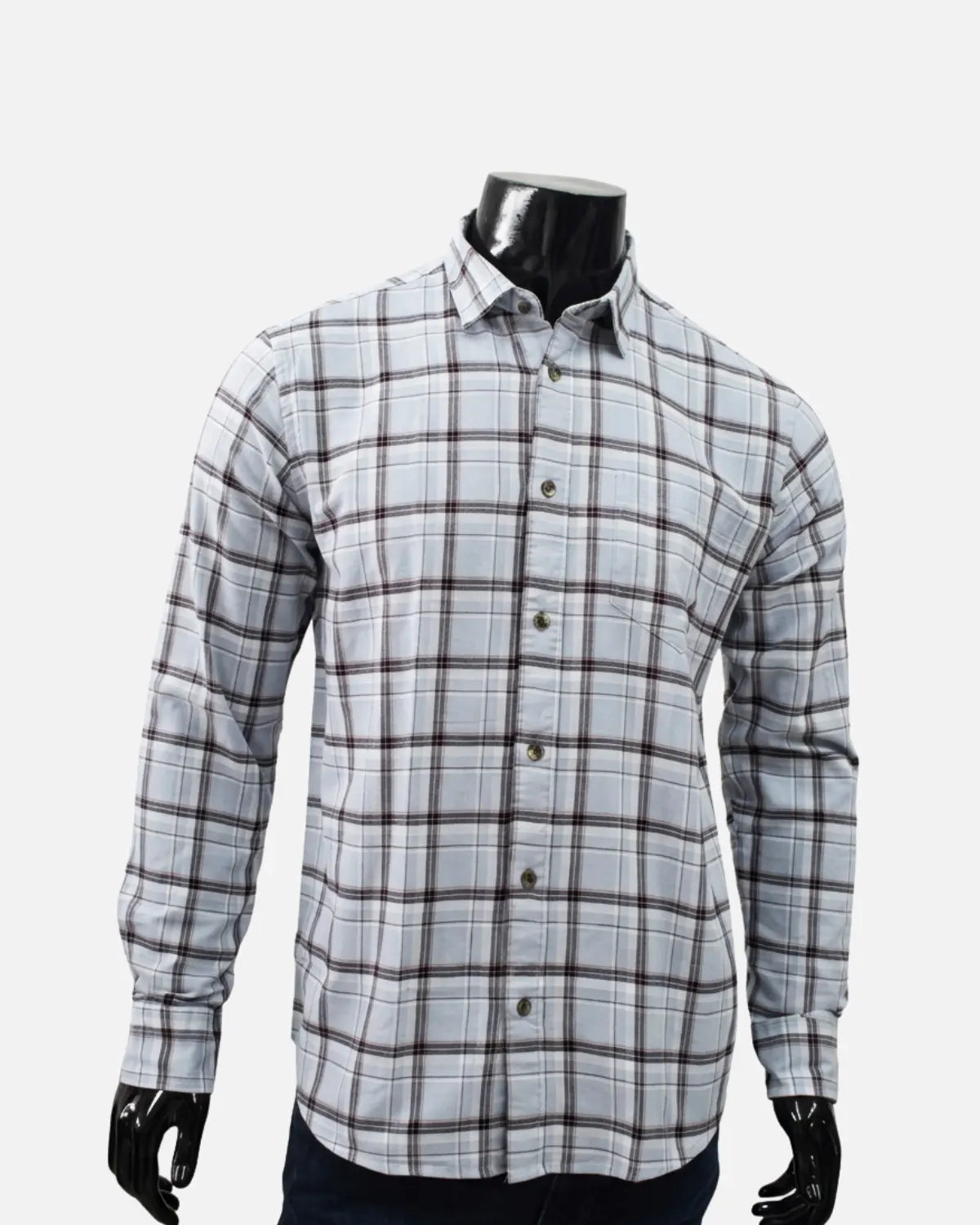 Men's Grey Checked Full Sleeve Casual Shirt