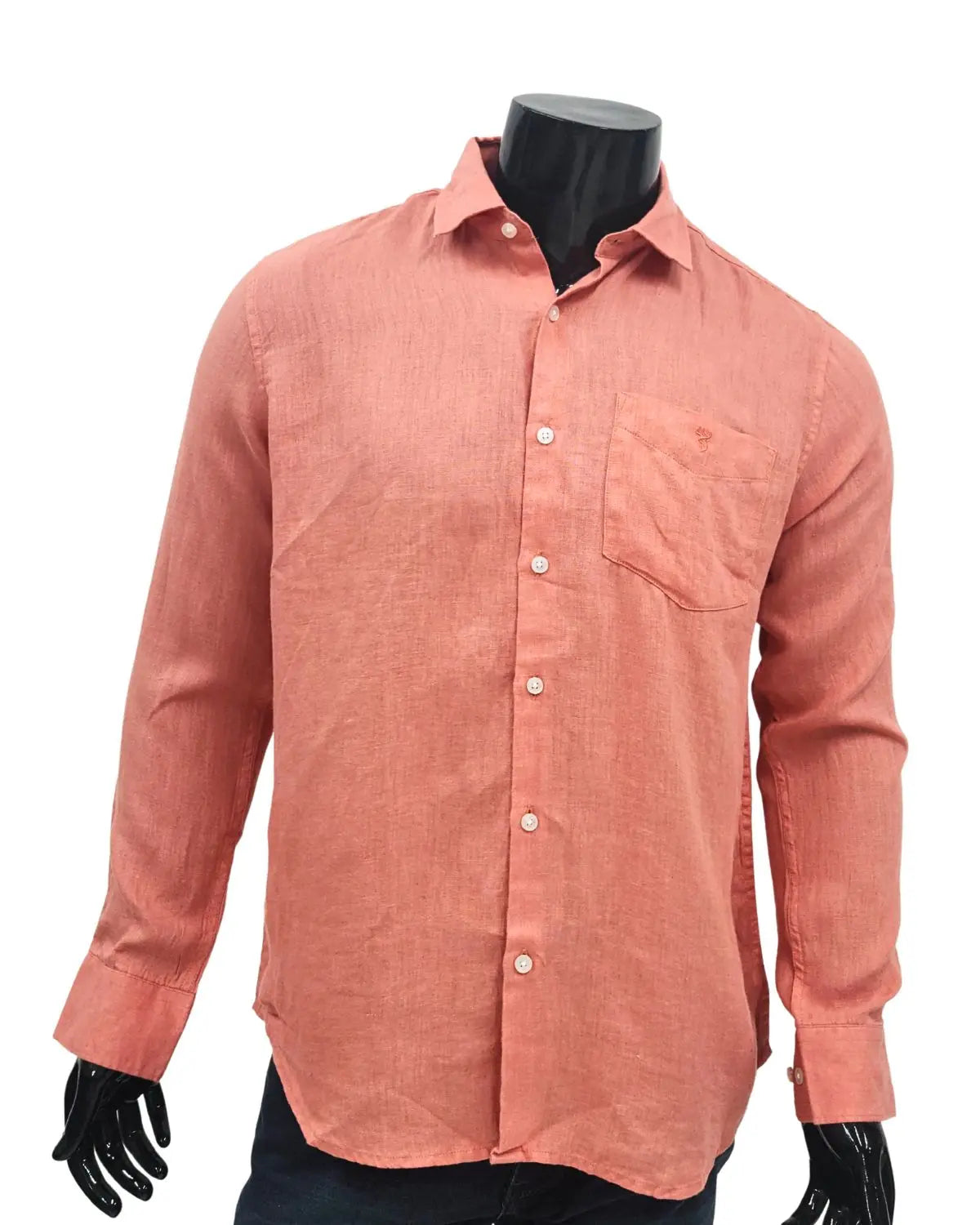 Simon Red 100% Pure Linen Shirt