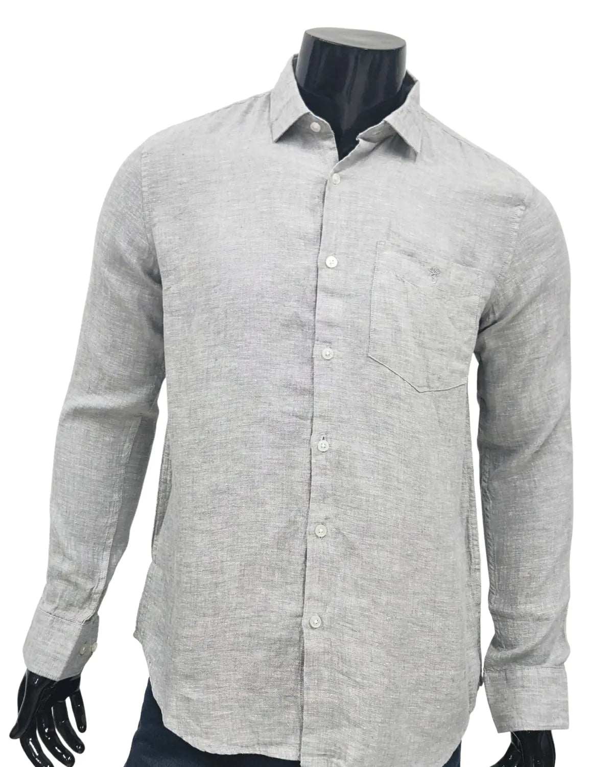 100% Pure Linen Grey Full Sleeve Shirt