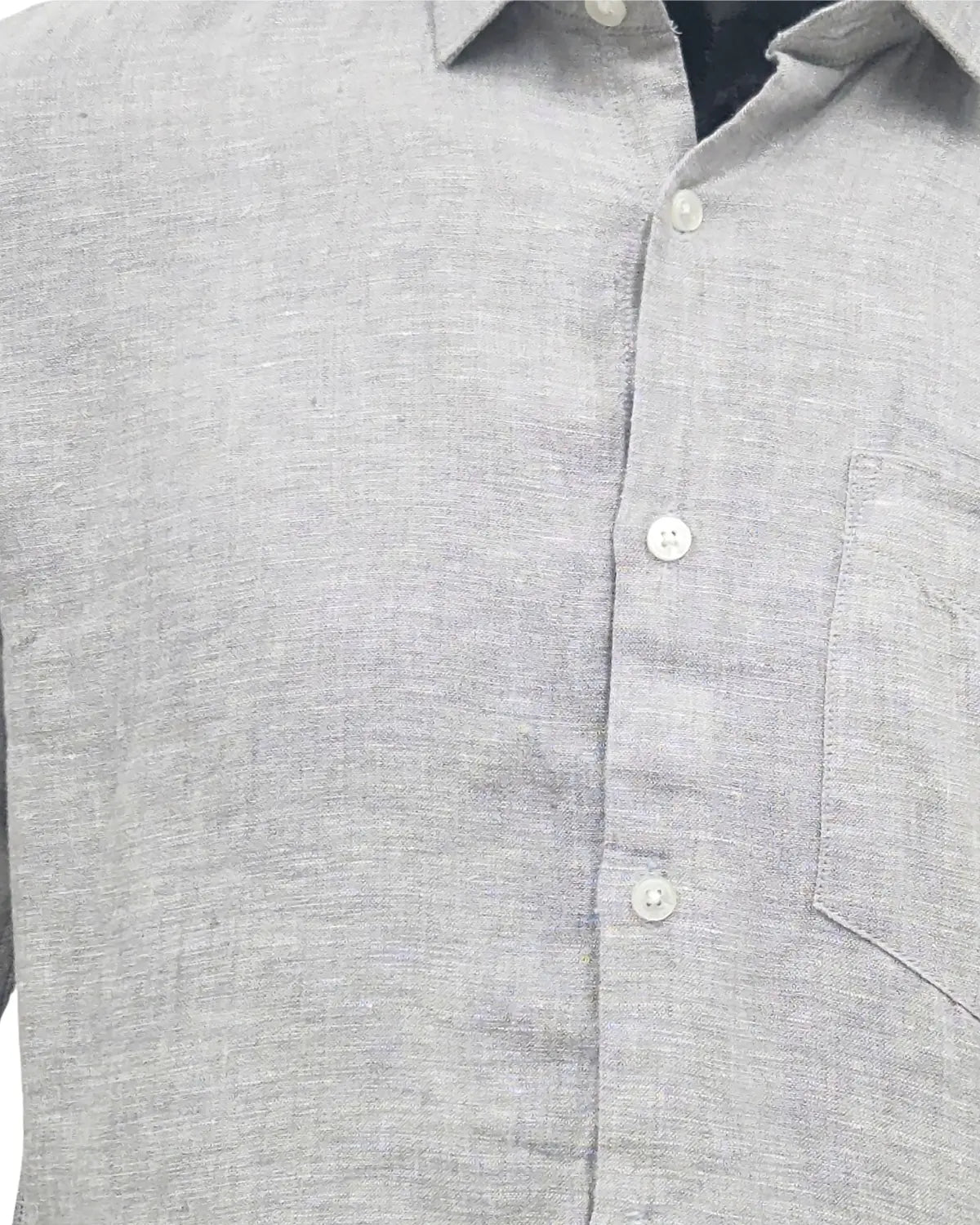 100% Pure Linen Grey Full Sleeve Shirt